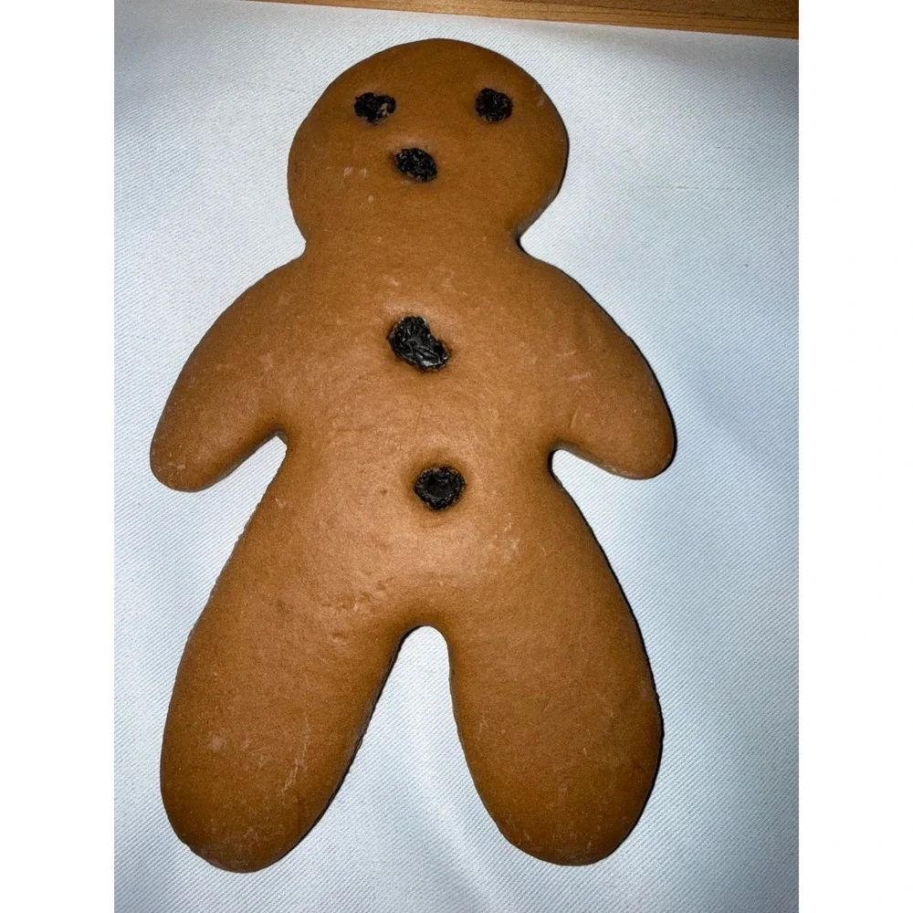 Primitive Gingerbread Family Christmas Decor Wooden Basket Rustic Folk Art Set‎